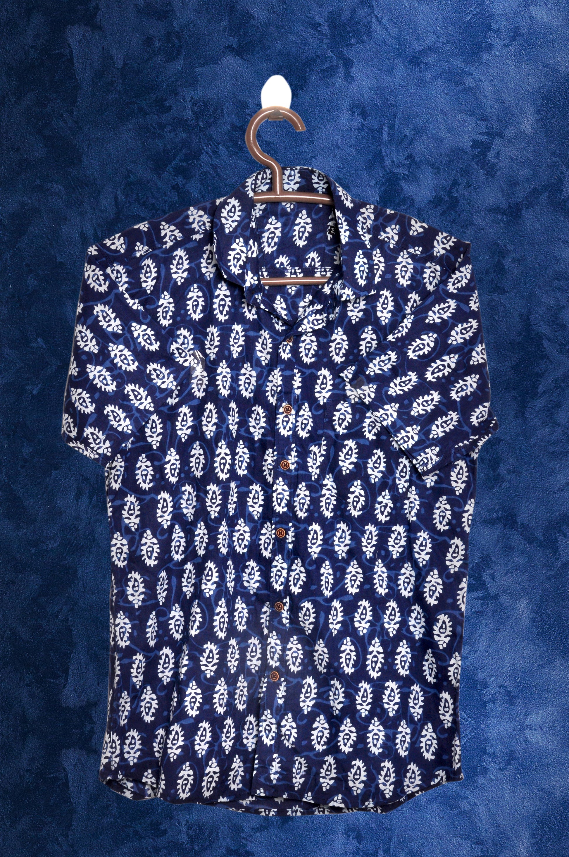Men’s Shirt Pure Cotton Indian Handprinted Relaxed Summer Cool Comfortable Garden Beach Picnic Urban Man Dad Gifts