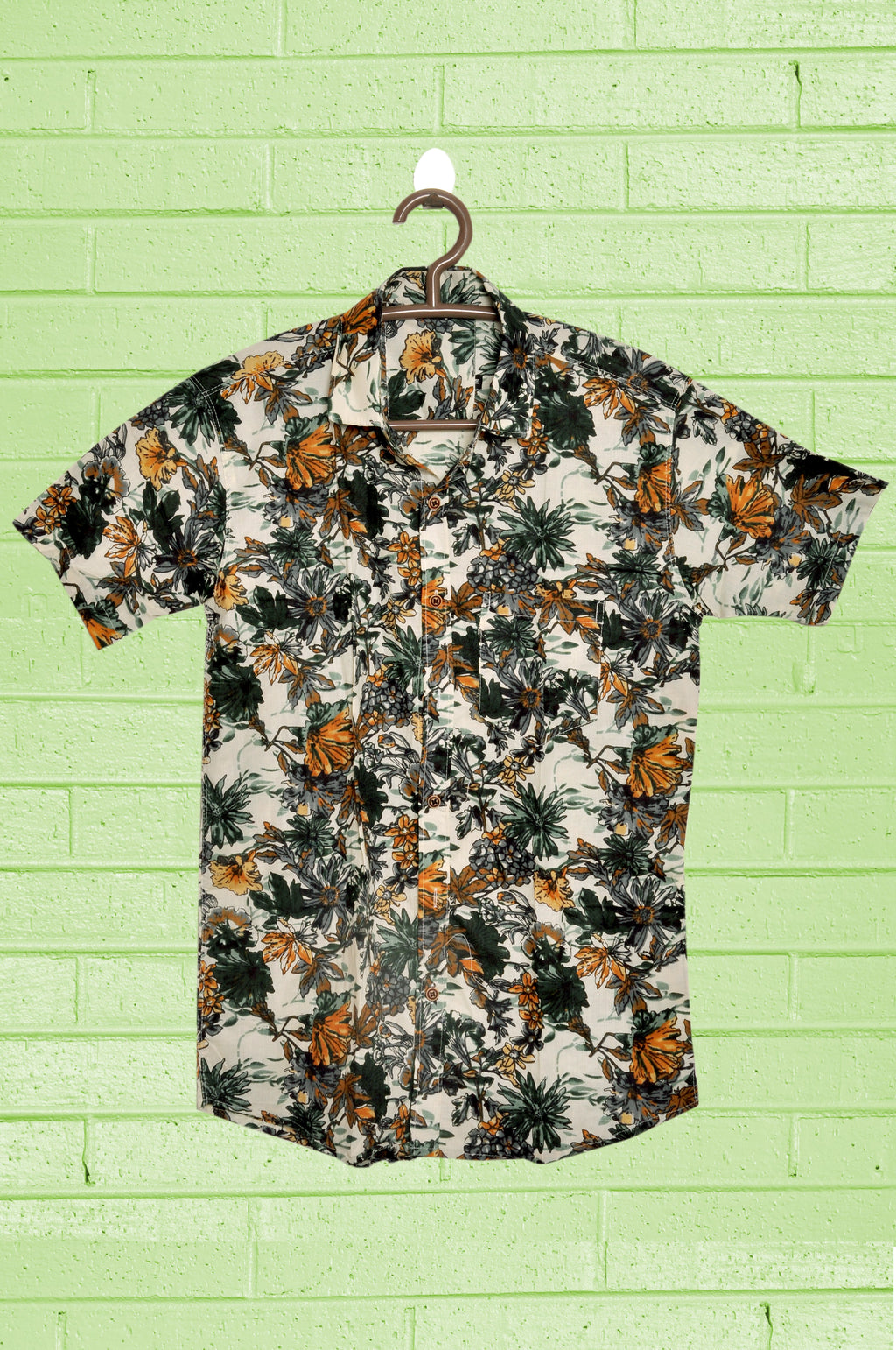 Men’s Shirt Pure Cotton Indian Handprinted Relaxed Summer Cool Comfortable Garden Beach Picnic Urban Man Dad Gifts